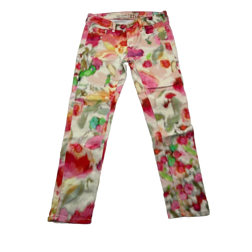 Kate Spade Broome Street Watercolor Cropped Denim Jeans Size 27